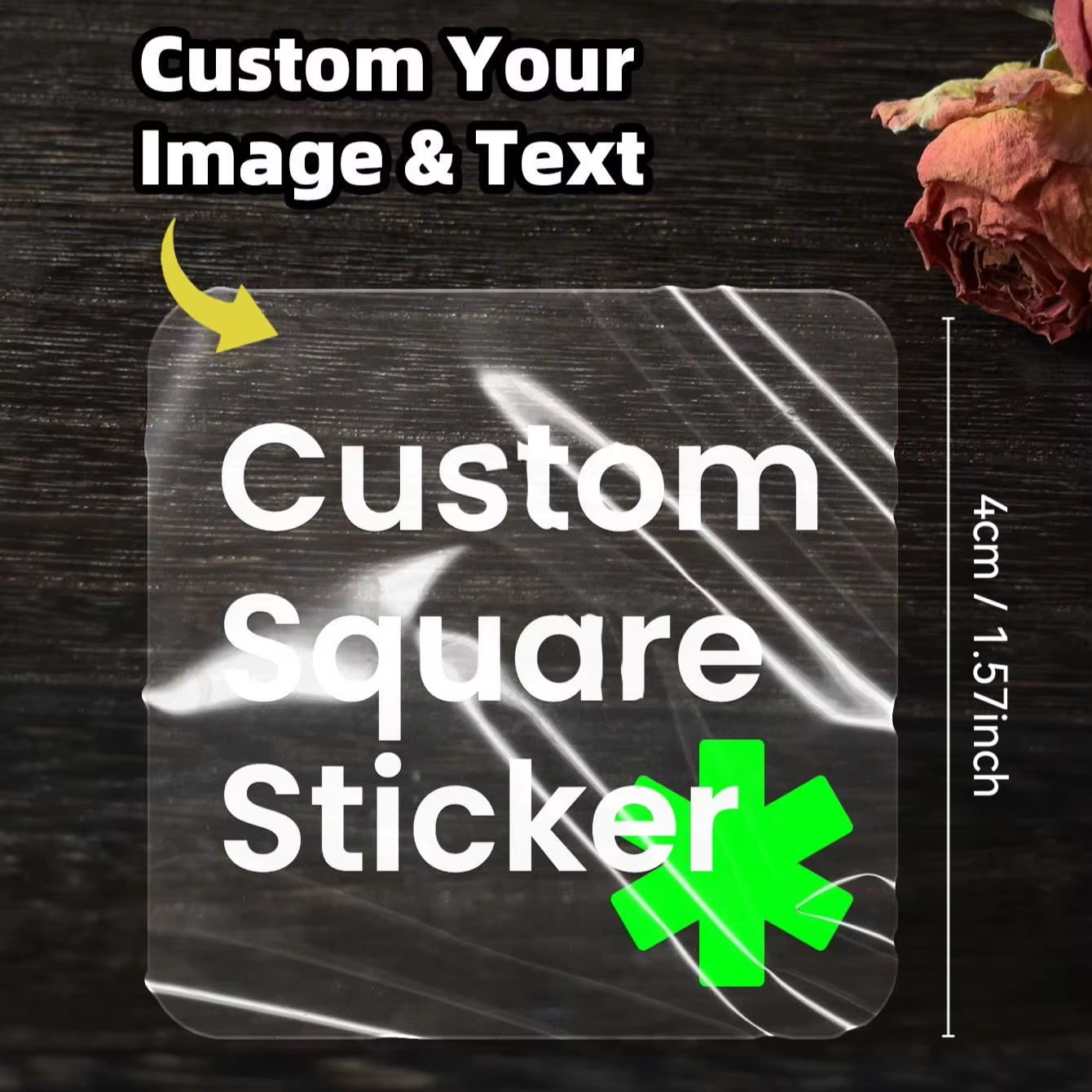 Photography Logo - Custom 4cm Square Clear Stickers Personalized