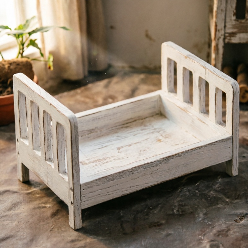 Photography Video - Infant Posing Sofa Retro Wood Bed