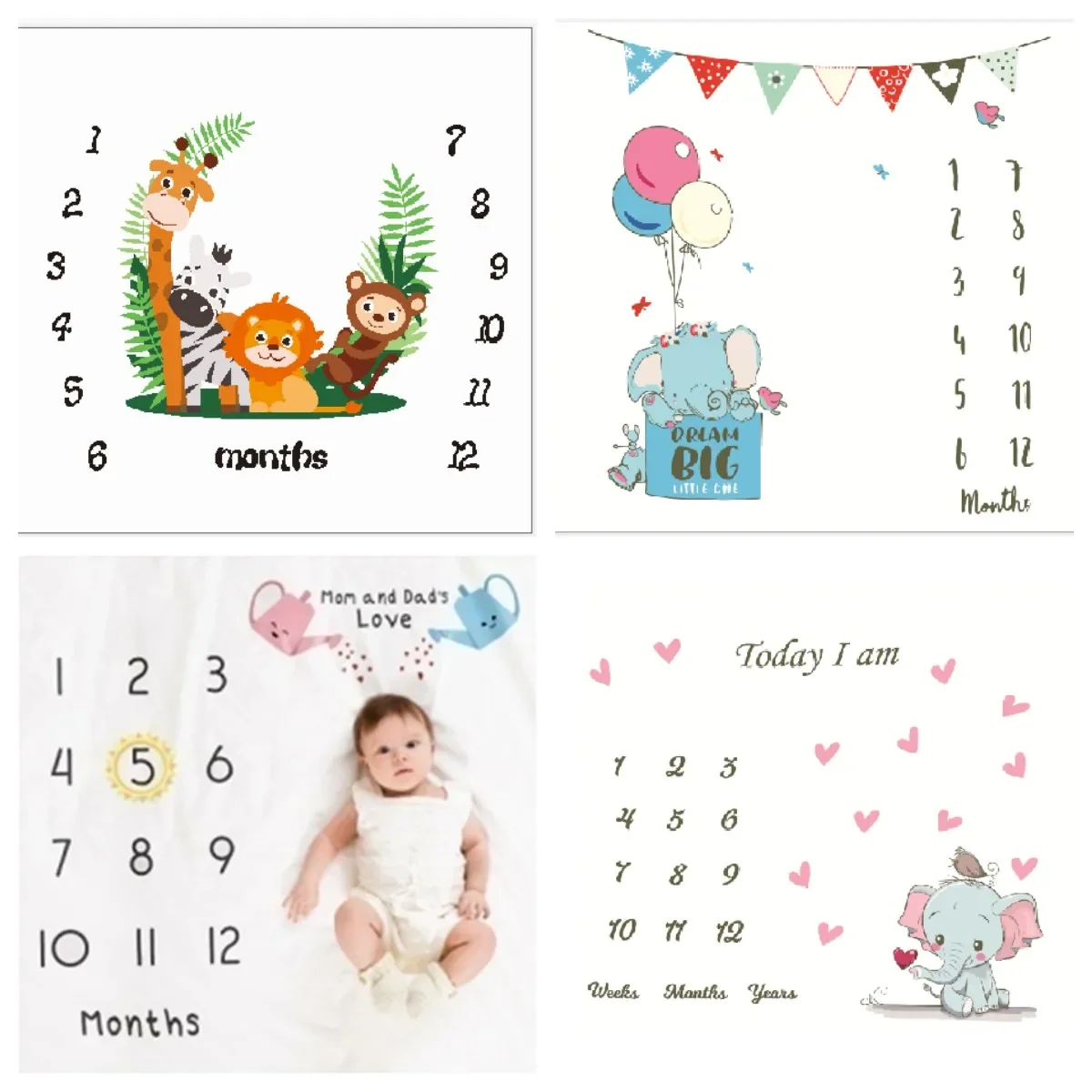 Photography Video - Baby Milestone Months Photography Background Cloth