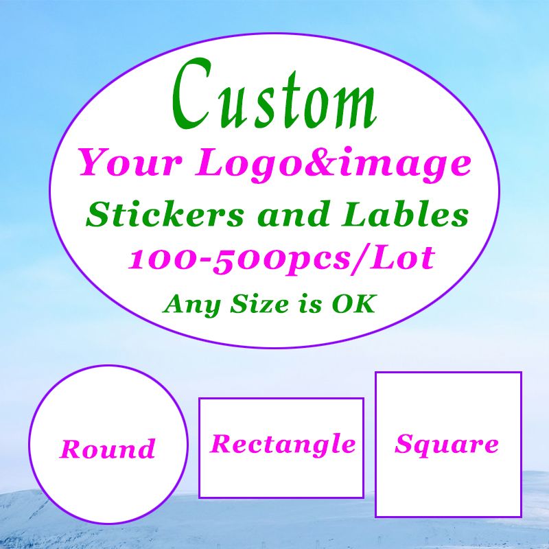 Photography Logo - 500-100Pcs Custom Stickers Customized Logo Labels