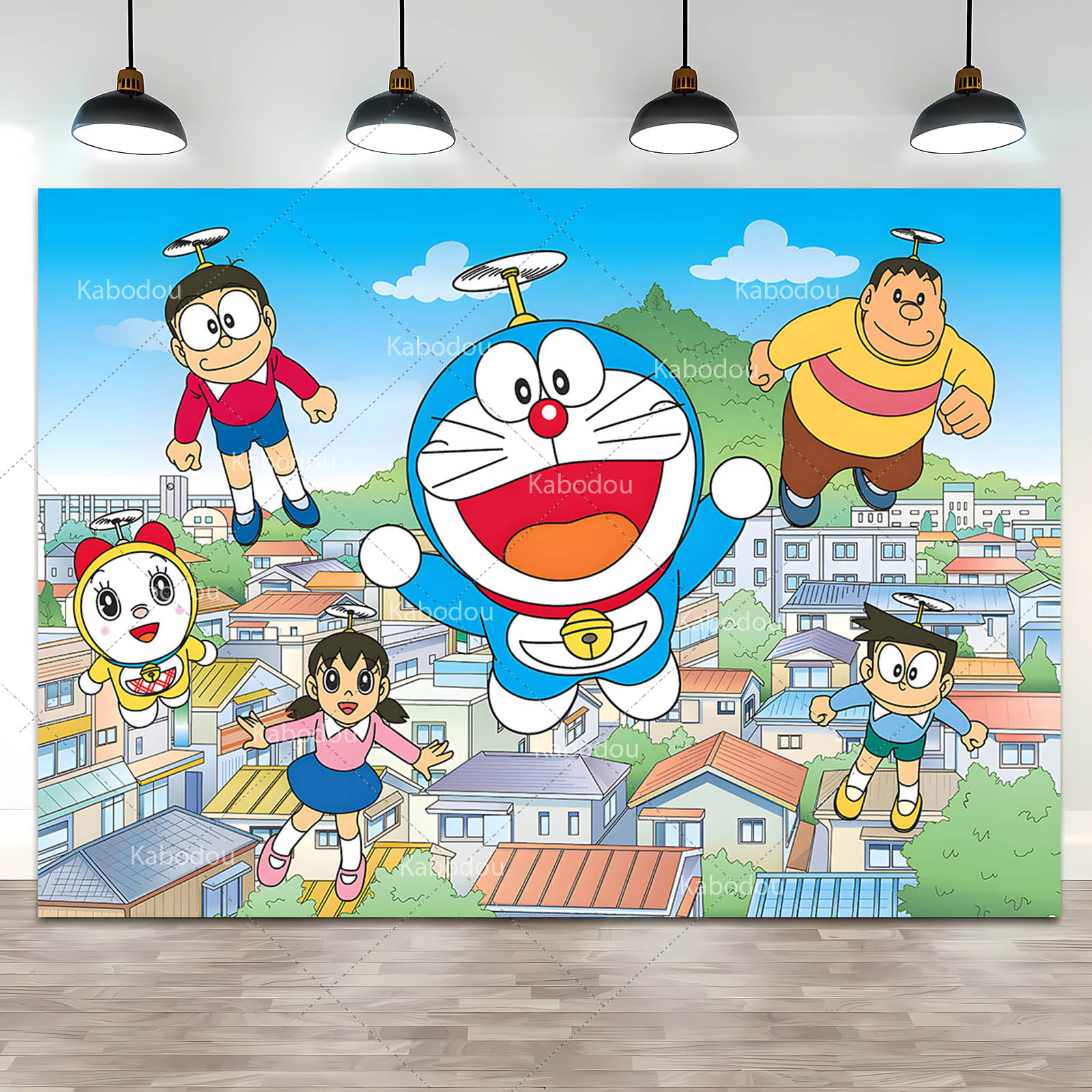 Photography Video - Doraemon Party Backdrop Blue Cat Children