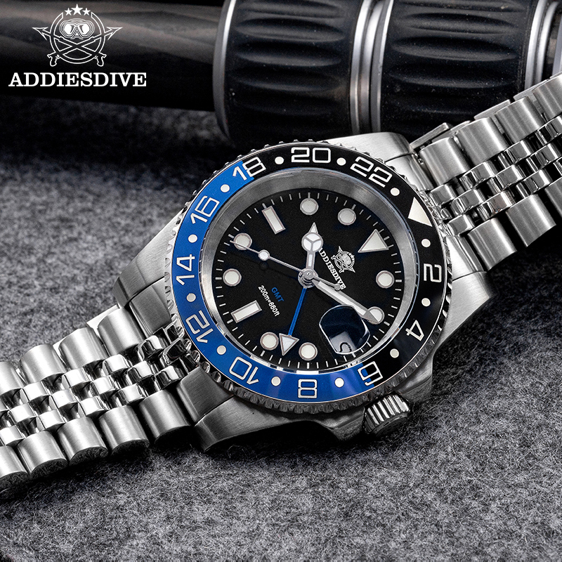 Intervalometer Timer - ADDIESDIVE AD2050 Luxury GMT Watch Stainless