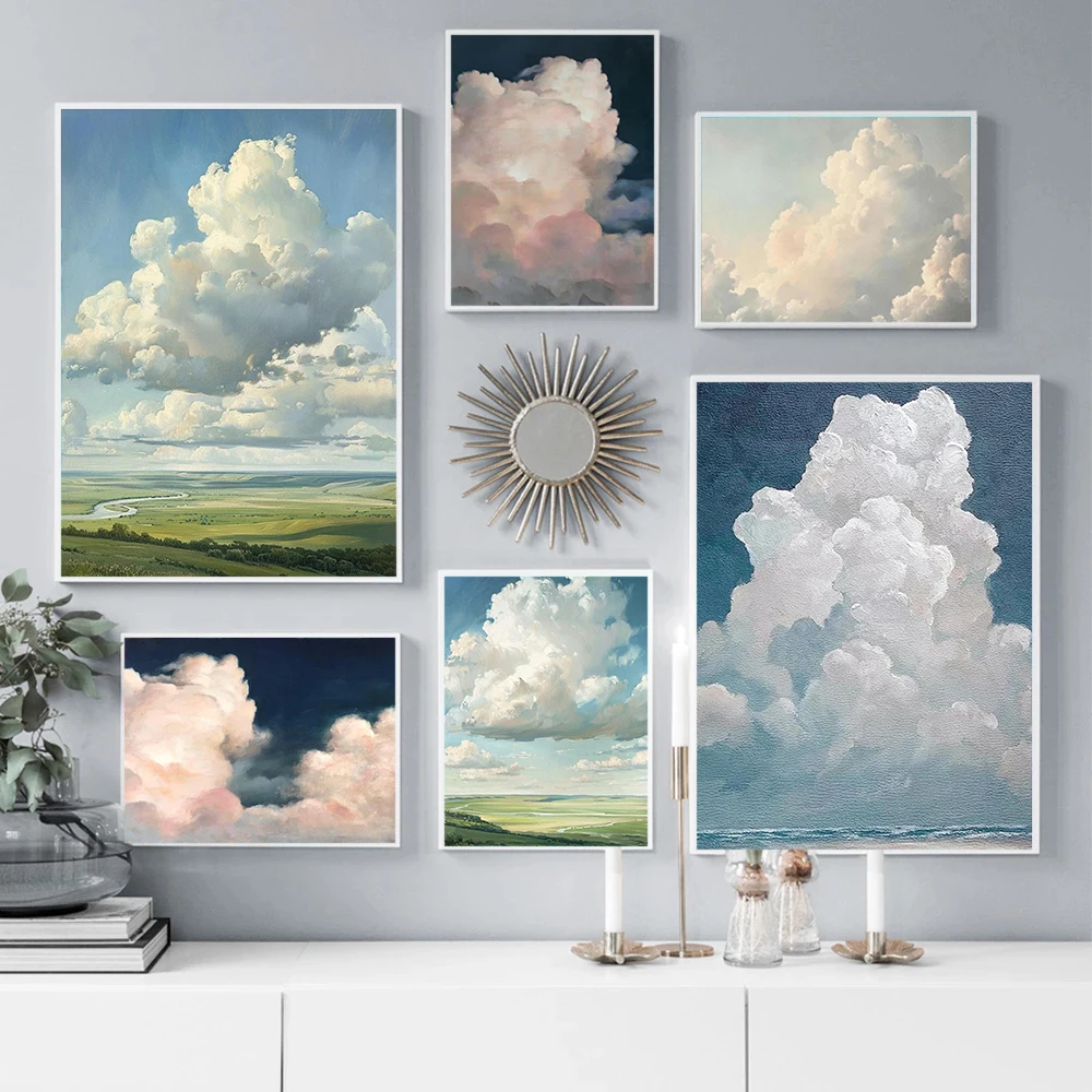 Photography Nature - Abstract Minimalist Large White Clouds And