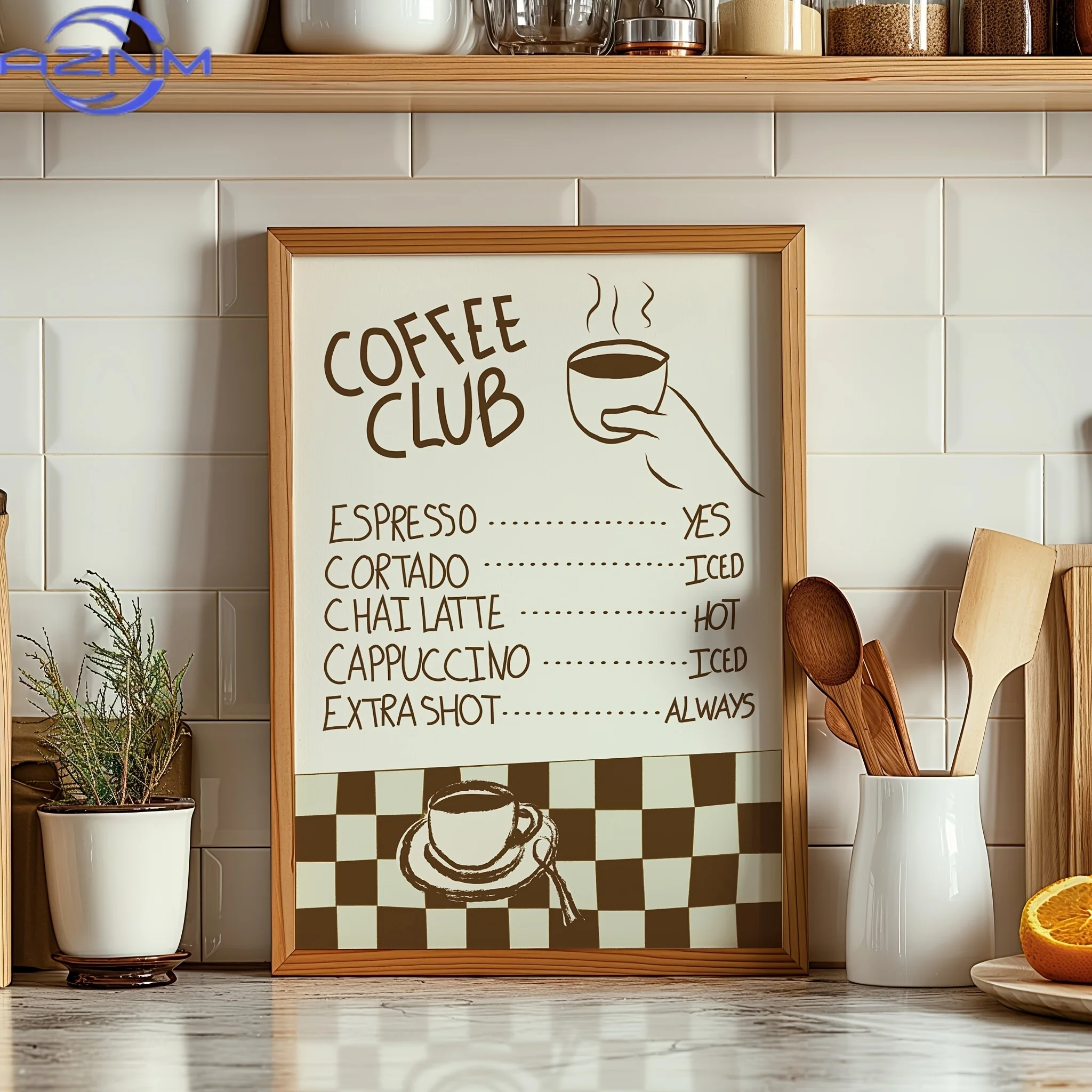 Photography Nature - Cartoon Animal Text Art Coffee Print
