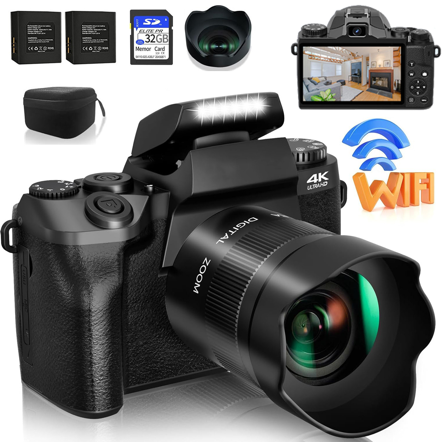 Photography Youtube - 64MP Digital Camera SLR DSLR For