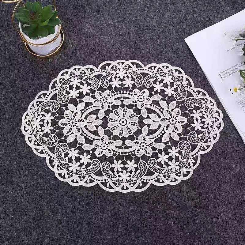 Photography Coffee - French Style Retro Oval Lace Placemats