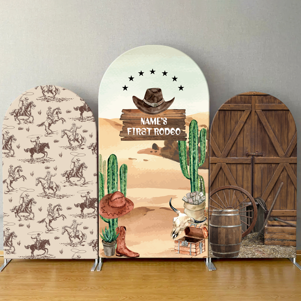Photography Names - First Rodeo Arch Backdrop Cover Custom