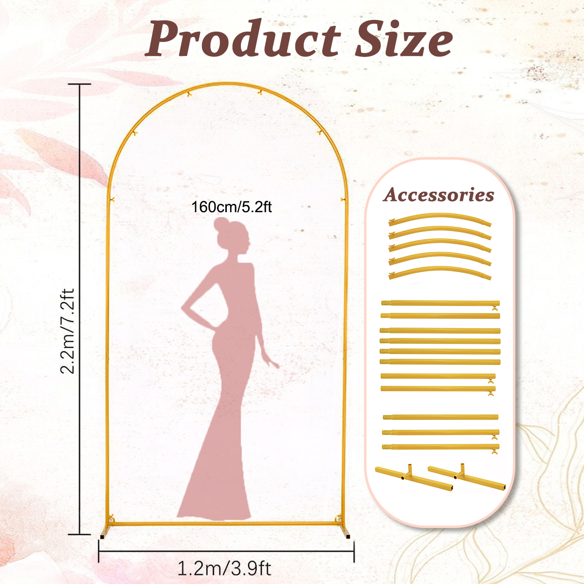7.2FT Gold Metal Arch Backdrop - Photography Website review and price