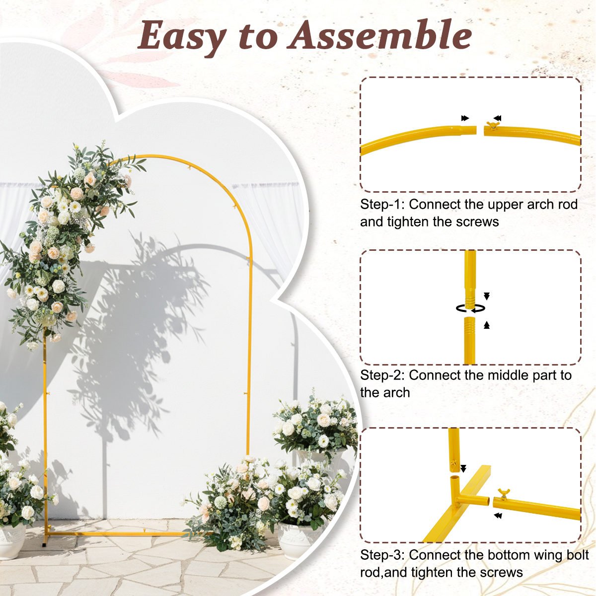 7.2FT Gold Metal Arch Backdrop - Photography Website review and price