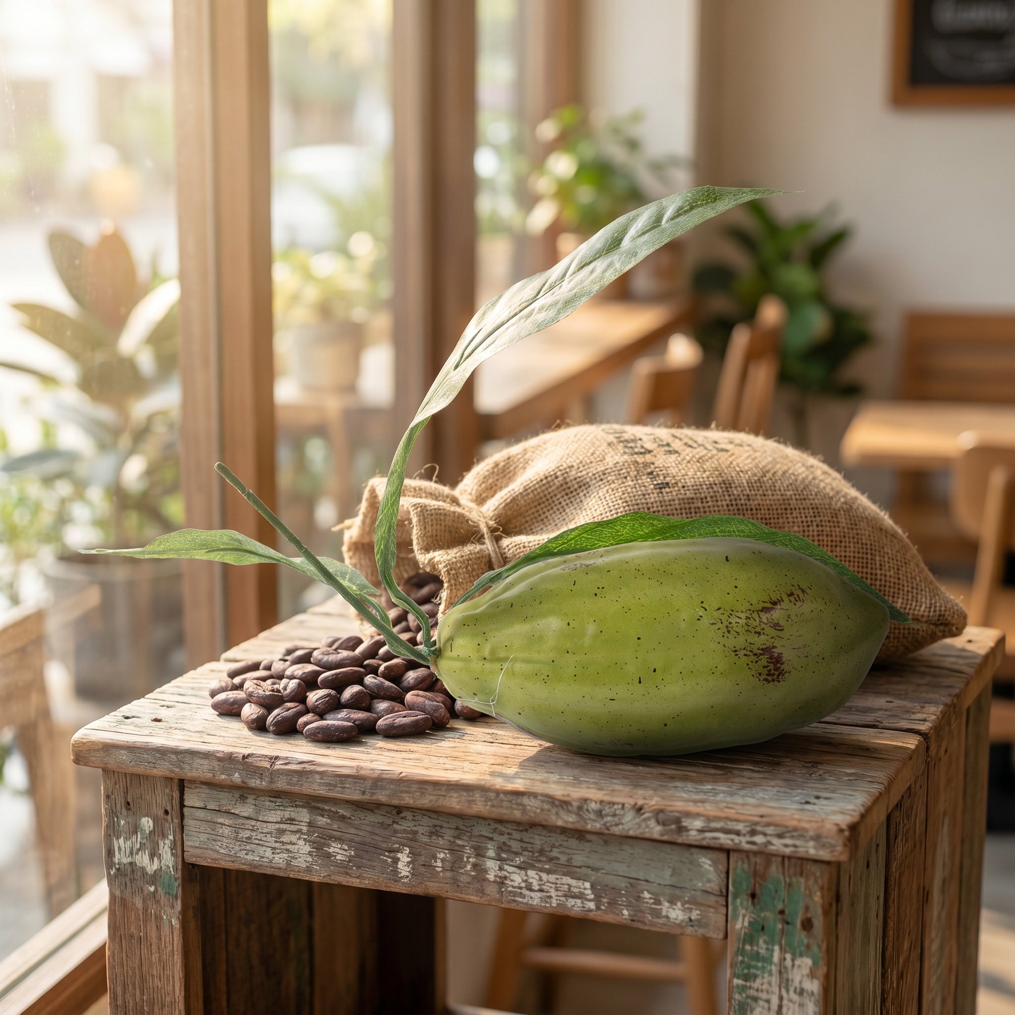 Artificial Cacao Pod Green Rea - Photography Coffee review and price