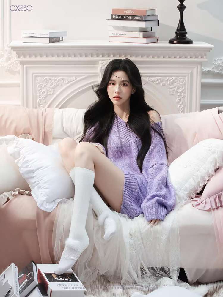 Autumn Winter Purple Sweater O - Photography Lighting review and price